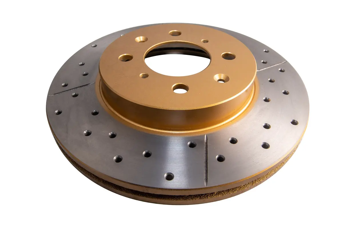 2010-2014 Honda Insight & More | Dba Street Series Gold Cross-Drilled/Slotted Brake Rotor [Front] | Dba474x 1