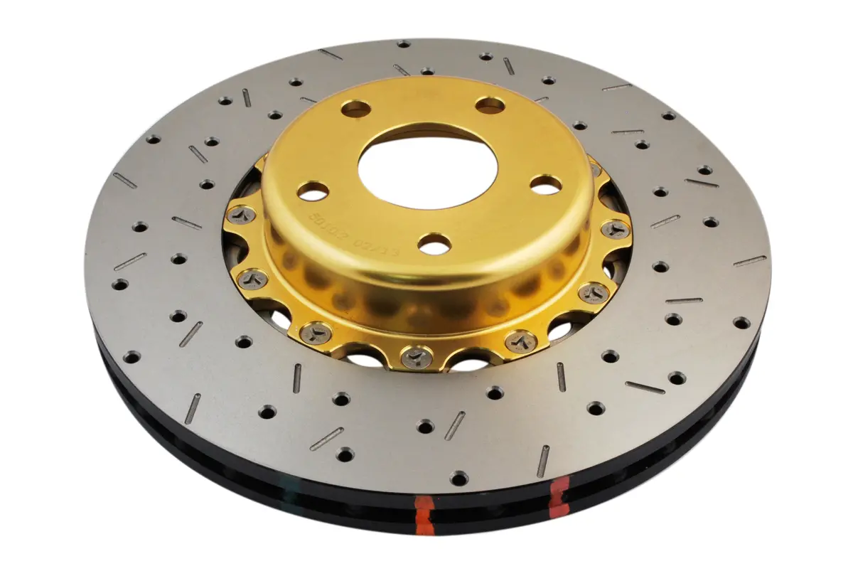 2003-2013 Subaru Forester & More | Dba 5000 Series Fully Assembled 2-Piece X2 Cross-Drilled/Slotted Brake Rotor [Front] | Dba5010gldxs 1