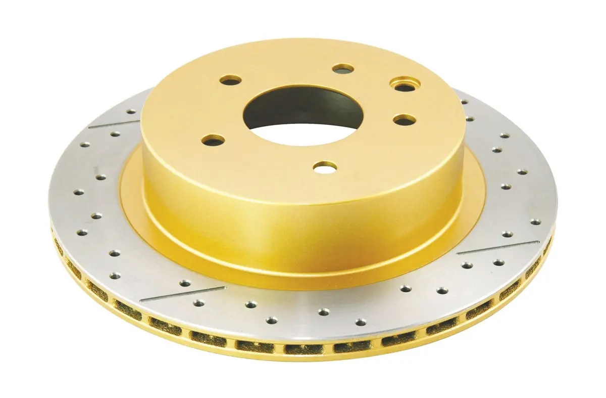 2017-2022 Nissan Rogue Sport & More | Dba Street Series Gold Cross-Drilled/Slotted Brake Rotor [Rear] | Dba574x 1