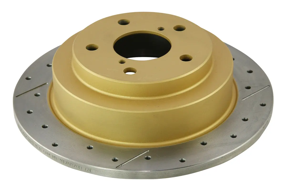 1998-2008 Subaru Forester & More | Dba Street Series Gold Cross-Drilled/Slotted Brake Rotor [Rear] | Dba644x 1