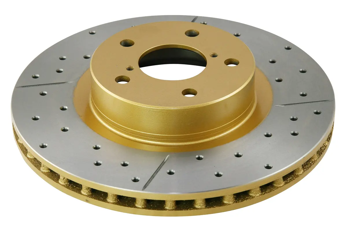 1998-2008 Subaru Impreza & More | Dba Street Series Gold Cross-Drilled/Slotted Brake Rotor [Front] | Dba648x 1