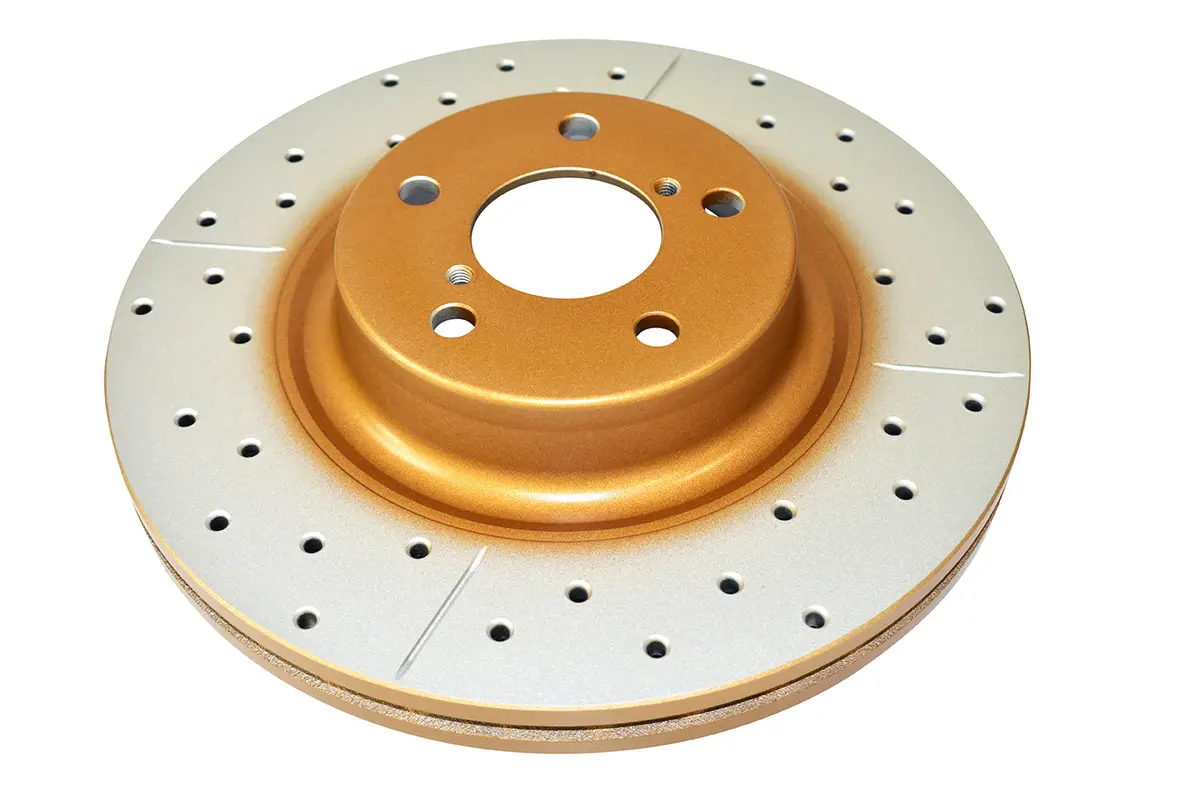 2003-2013 Subaru Forester & More | Dba Street Series Gold Cross-Drilled/Slotted Brake Rotor [Front] | Dba650x 1
