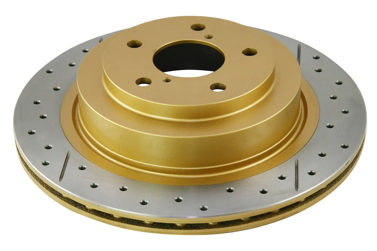 2005-2008 Subaru Legacy & More | Dba Street Series Gold Cross-Drilled/Slotted Brake Rotor [Rear] | Dba653x 1