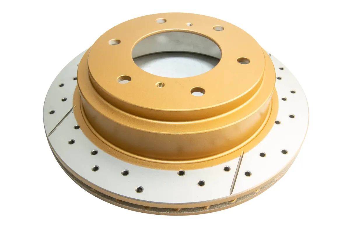 2000-2006 Mitsubishi Montero | Dba Street Series Gold Cross-Drilled/Slotted Brake Rotor [Rear] | Dba661x 1