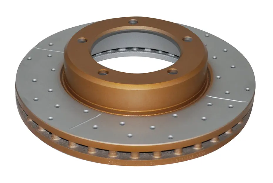 1998-2007 Toyota Land Cruiser & More | Dba Street Series Gold Cross-Drilled/Slotted Brake Rotor [Front] | Dba788x 1