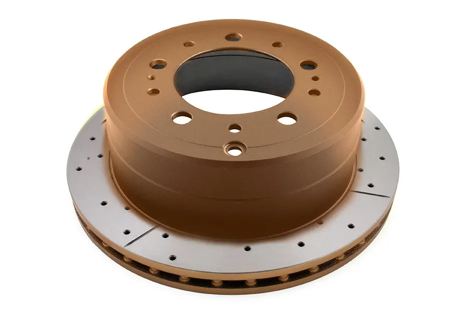 1998-2007 Toyota Land Cruiser & More | Dba Street Series Gold Cross-Drilled/Slotted Brake Rotor [Rear] | Dba789x 1