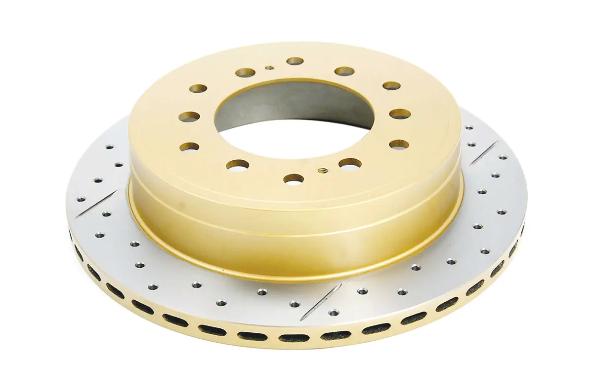 2001-2007 Toyota Sequoia & More | Dba Street Series Gold Cross-Drilled/Slotted Brake Rotor [Rear] | Dba793x 1