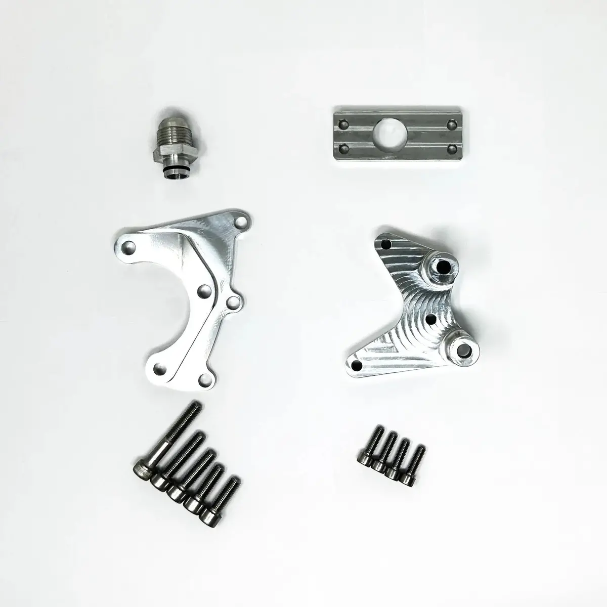 D&J Precision Machine Power Steering Relocation Kit 1