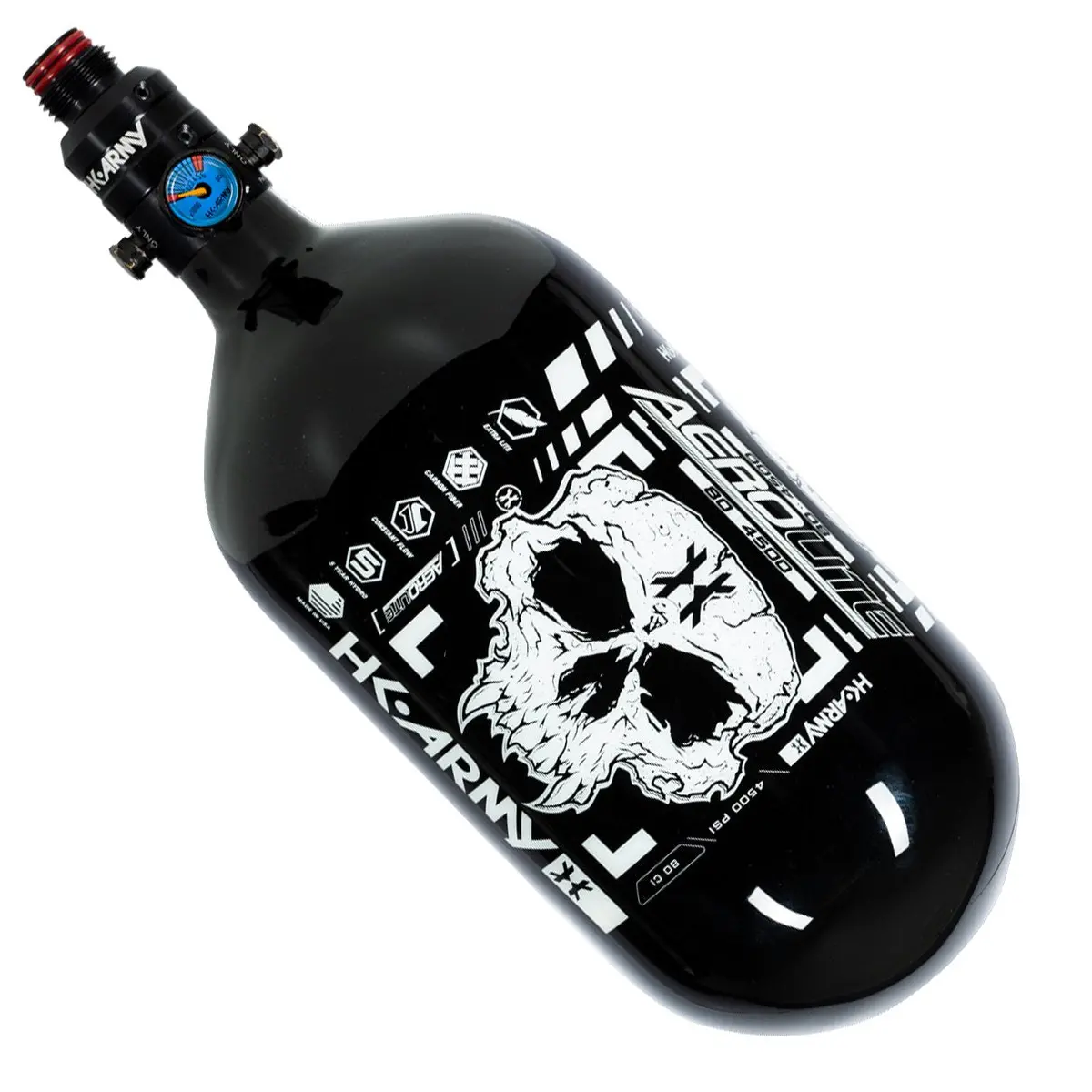 Hk Army Doom "Extra Lite" Carbon Fiber Tank W/ Standard Reg - 80Ci / 4500Psi 1