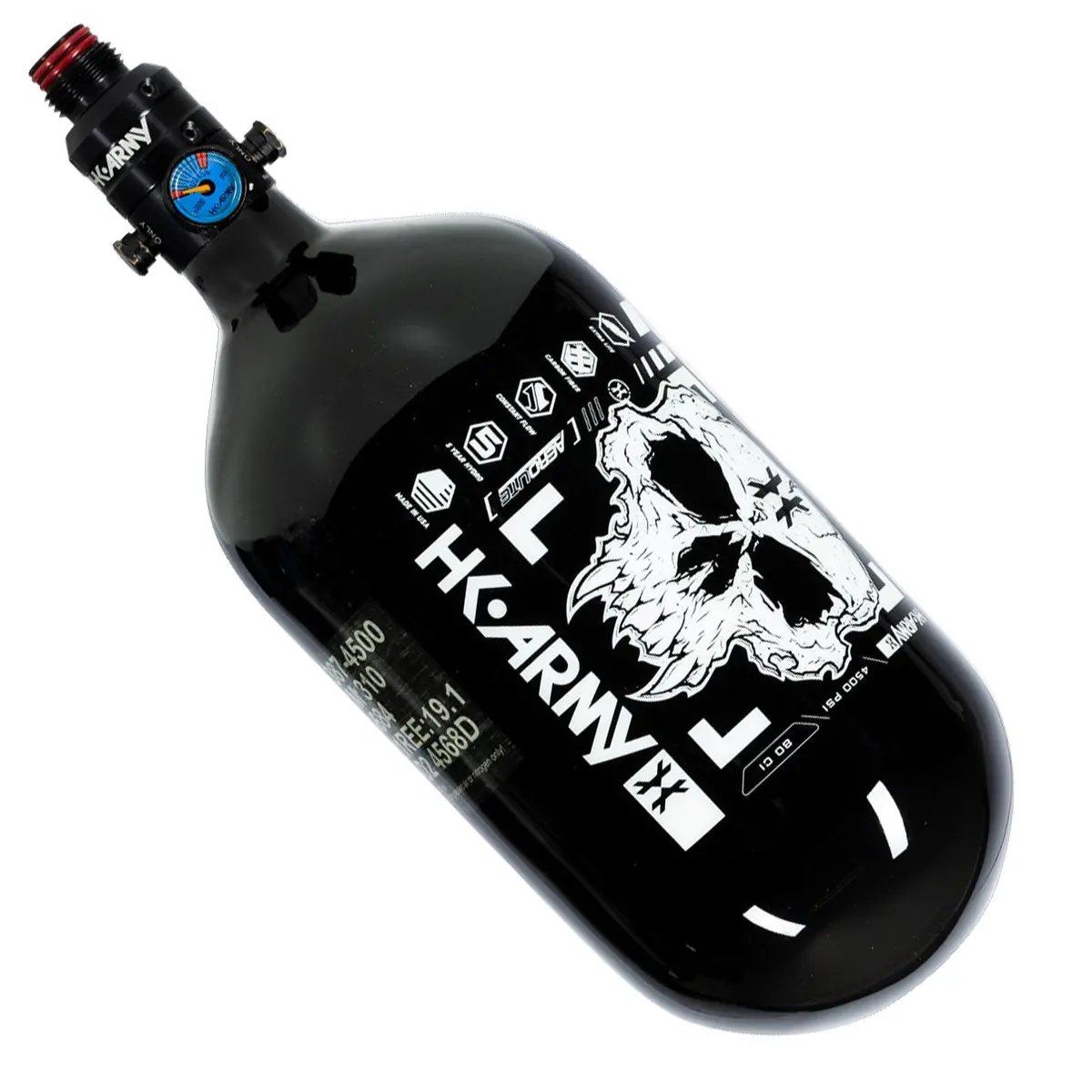 Hk Army Doom "Extra Lite" Carbon Fiber Tank W/ Standard Reg - 80Ci / 4500Psi 2