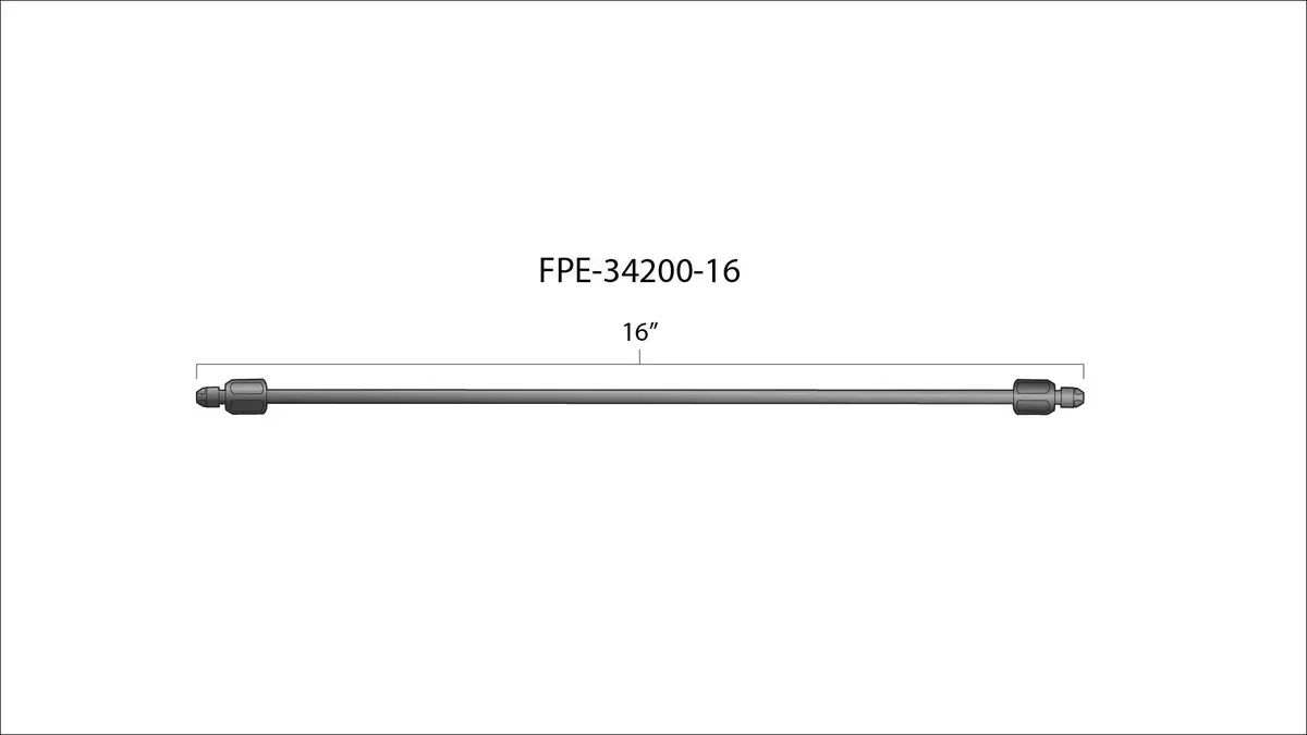 Fleece Performance 16 Inch High Pressure Fuel Line 8Mm X 3.5Mm Line M14 X 1.5 Nuts Fpe-34200-16 1