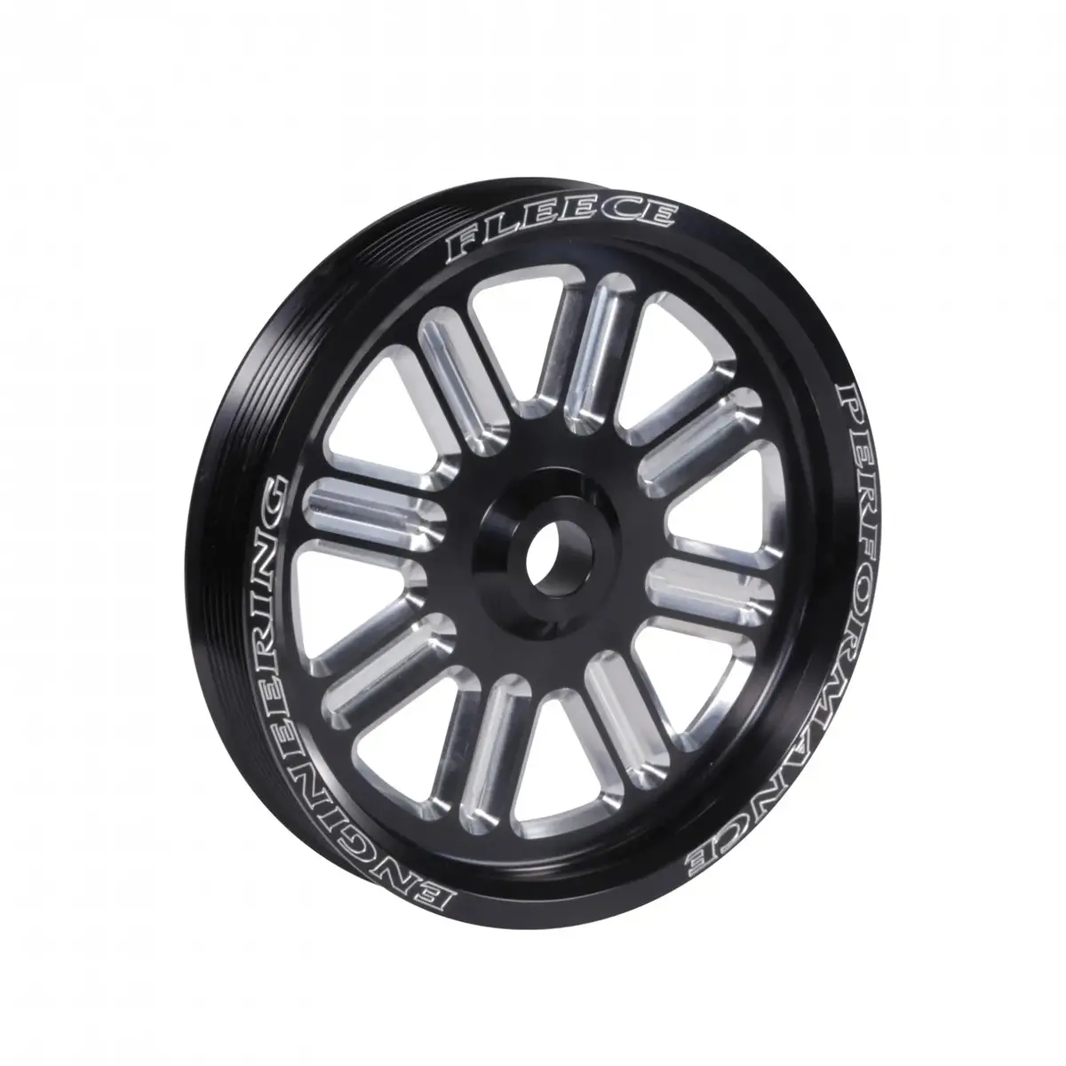 Fleece Performance Spoke Design Cummins Dual Pump Pulley Fleece Black Performance Fpe-34211-Blk-Spk 1