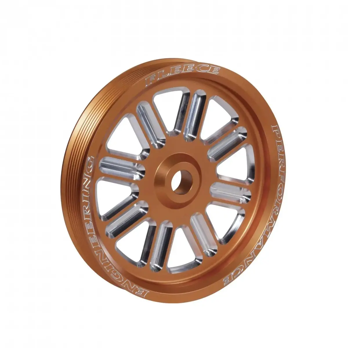Fleece Performance Spoke Design Cummins Dual Pump Pulley Fleece Orane Fpe-34211-Org-Spk 1