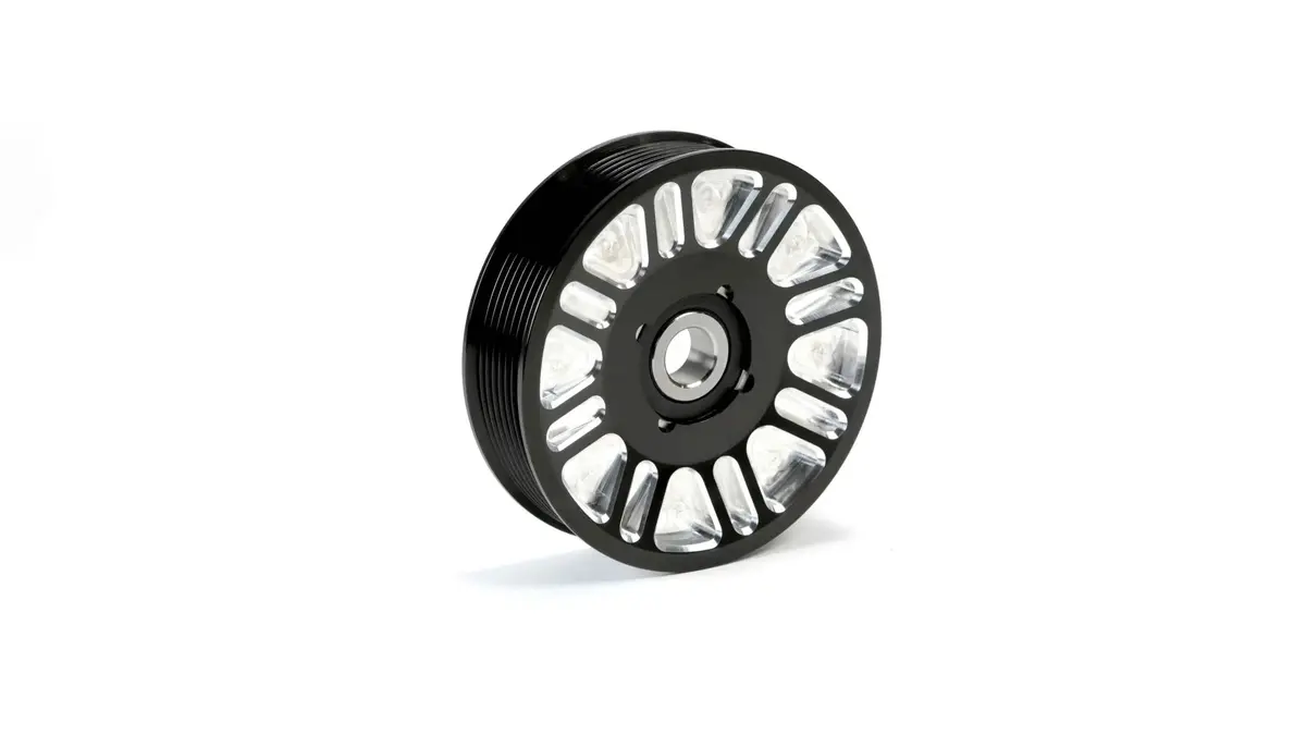 Fleece Performance 2003-2018 Cummins Upper Fan Pulley Idler Black Finish Contract Cut Fpe-34657-Blk-Spk 1