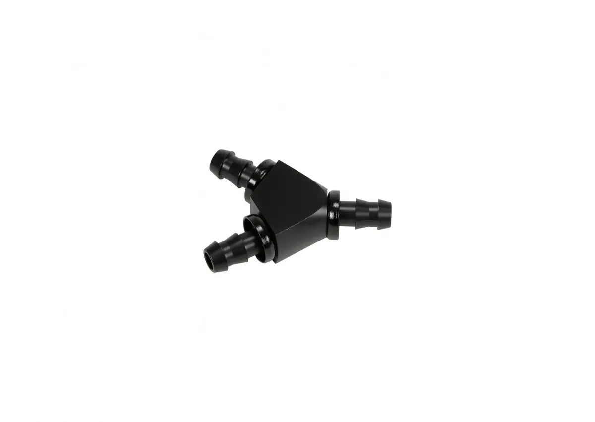 Fleece Performance 3/8 Inch Black Anodized Aluminum Y Barbed Fitting (For -6 Pushlock Hose) Fpe-Fit-Y06-Blk 1