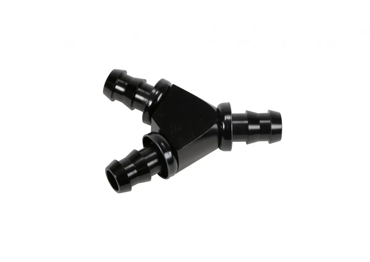 Fleece Performance 1/2 Inch Black Anodized Aluminum Y Barbed Fitting (For -8 Pushlock Hose) Fpe-Fit-Y08-Blk 1