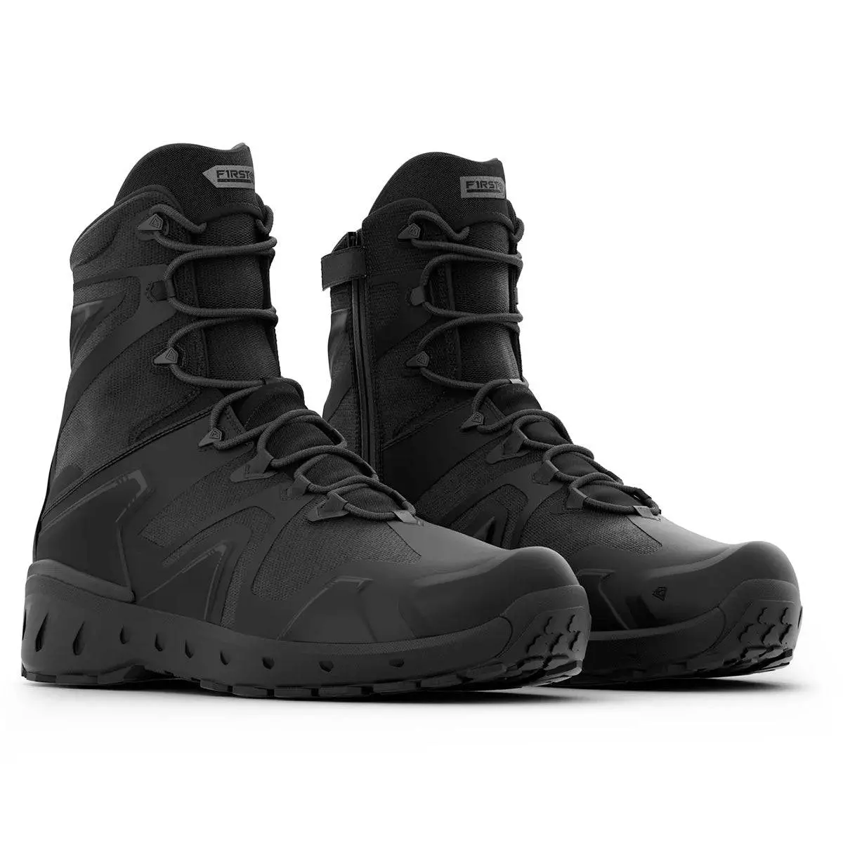 First Tactical Mens 8" Aero-Tac Side-Zip Black Police Boots 1