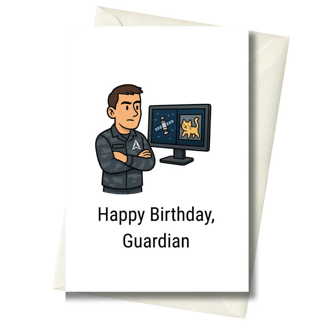 Space Force Birthday Card: "Guardian Of The Cat Gifs” 1