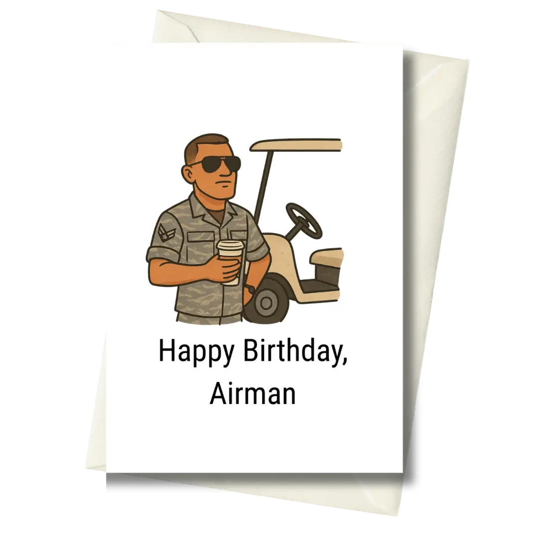 Air Force Birthday Card: “Golf Cart Supremacy” 1