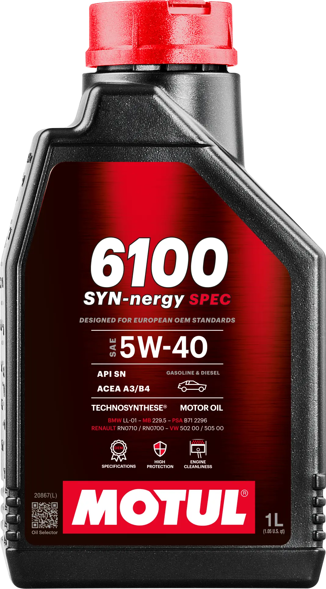 Motul 6100 Syn-Nergy Spec 5W-40 Il Engine Oil 1