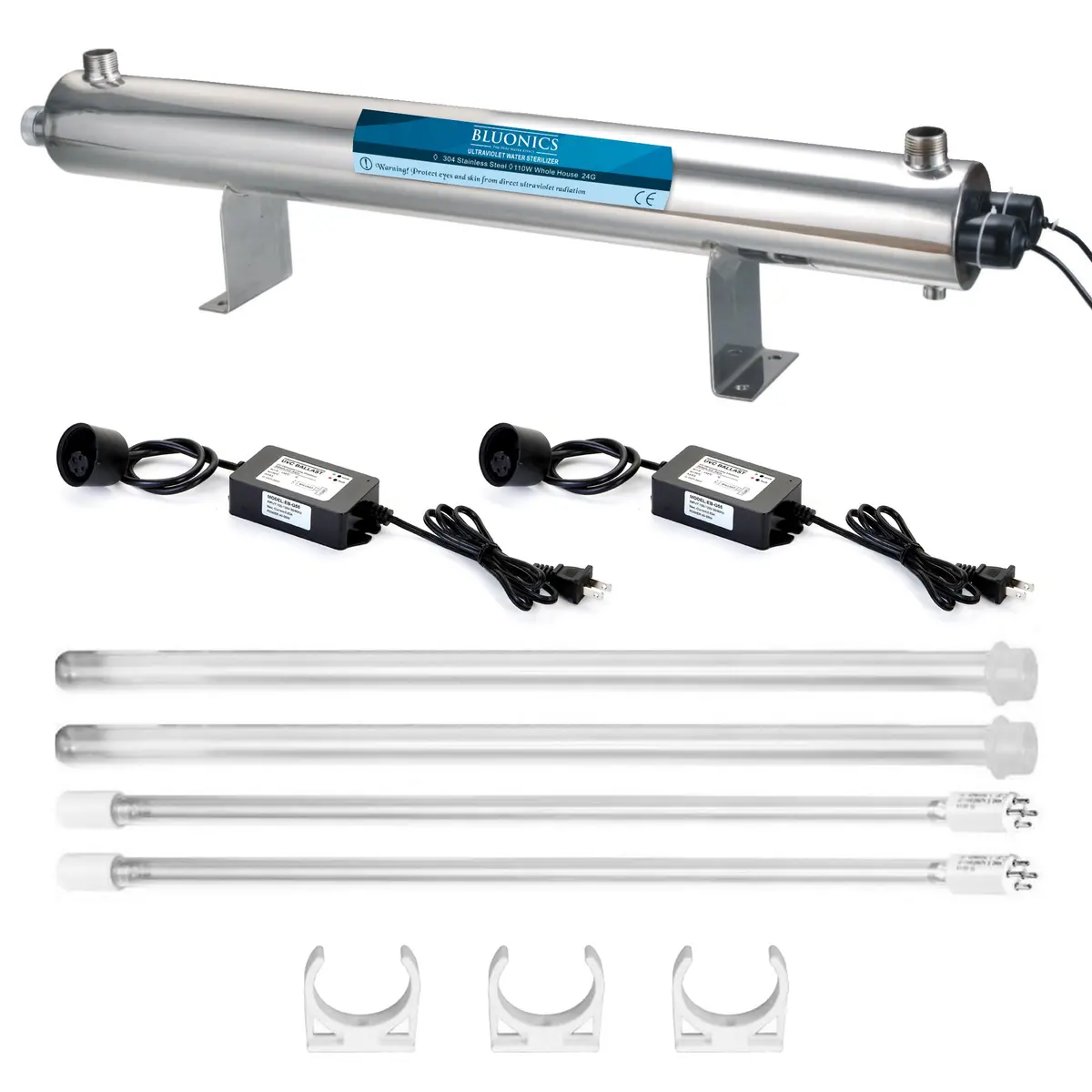 Bluonics 110W Ultraviolet Light Water Purifier 24Gpm Uv Sterilizer Large Home/Commercial For Killing Virus, Bacteria, Ecoli & Cryptosporidium 1