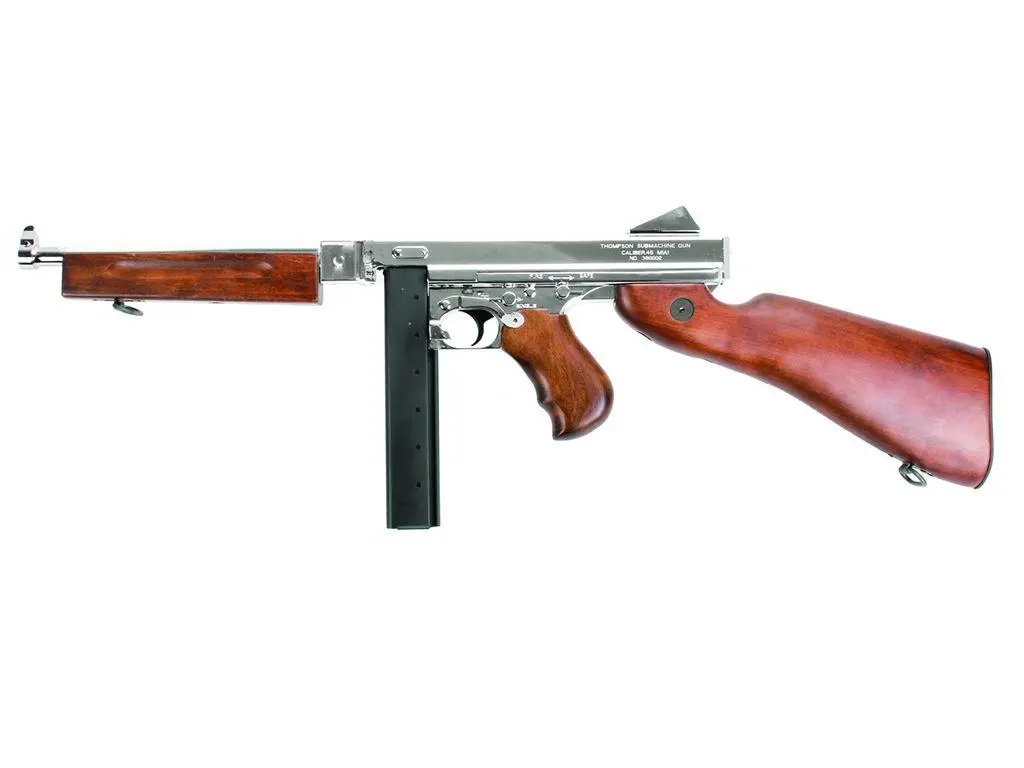 King Arms Cybergun Licensed M1a1 Thompson "Military" Aeg (Silver) 1