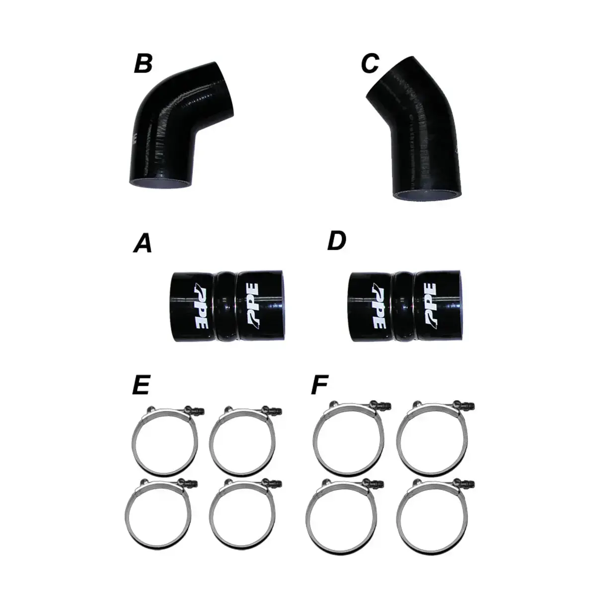 Ppe 2004.5-2005 Gm 6.6L Lly Intercooler Piping Silicone Hose Kit 1