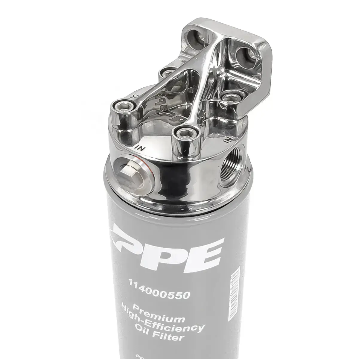 Ppe Remote Oil Filter Mount Kit - Polished 304 Stainless Steel 1