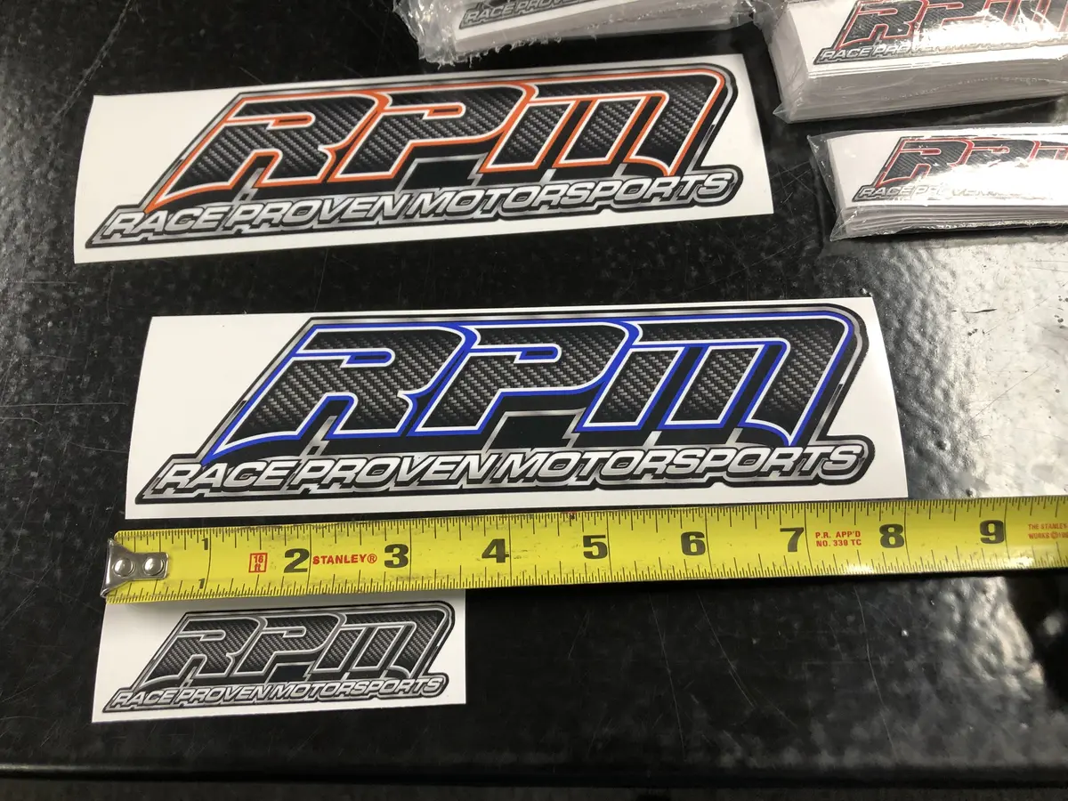 Rpm Carbon Fiber Style Stickers 3