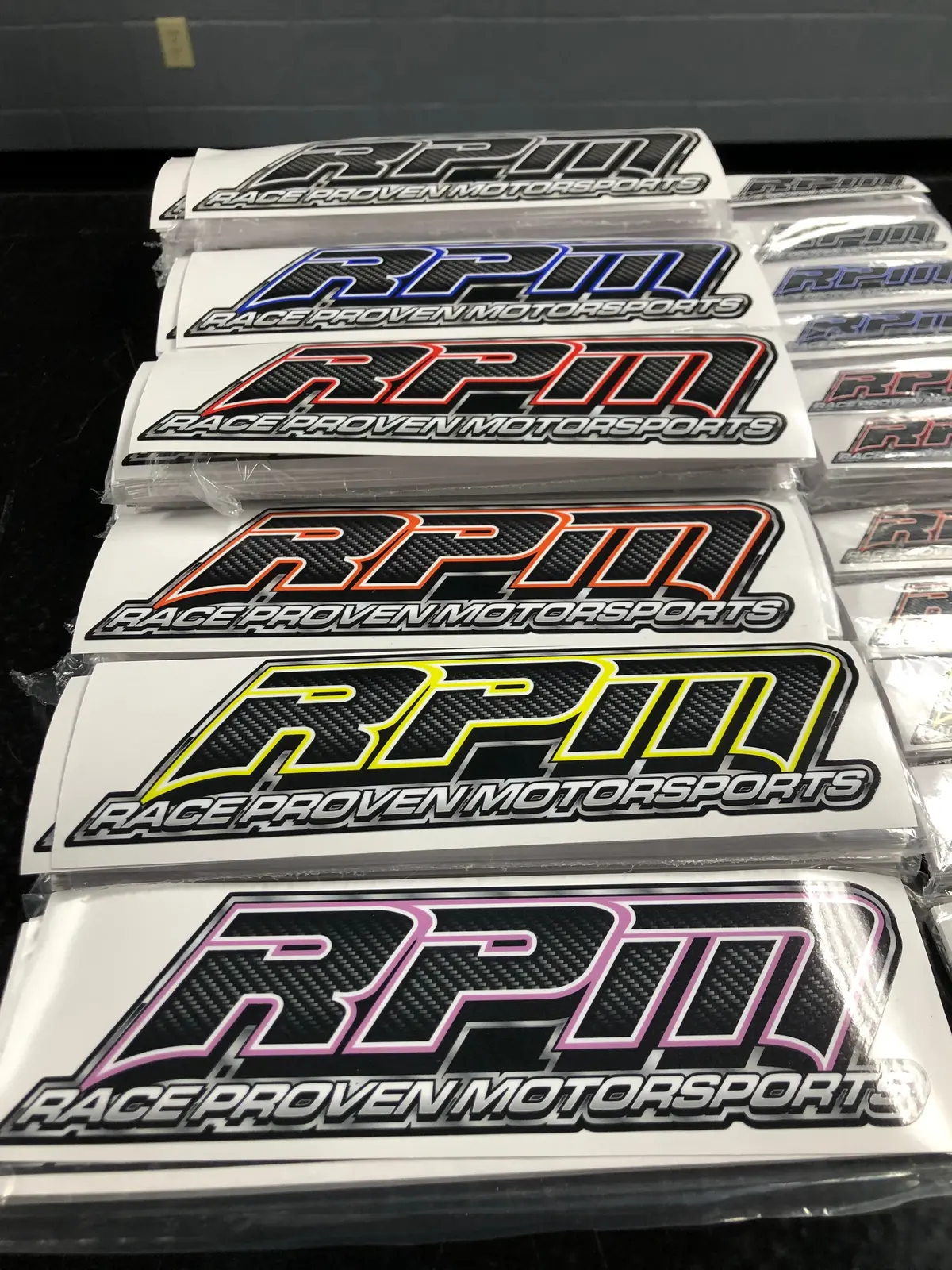 Rpm Carbon Fiber Style Stickers 5