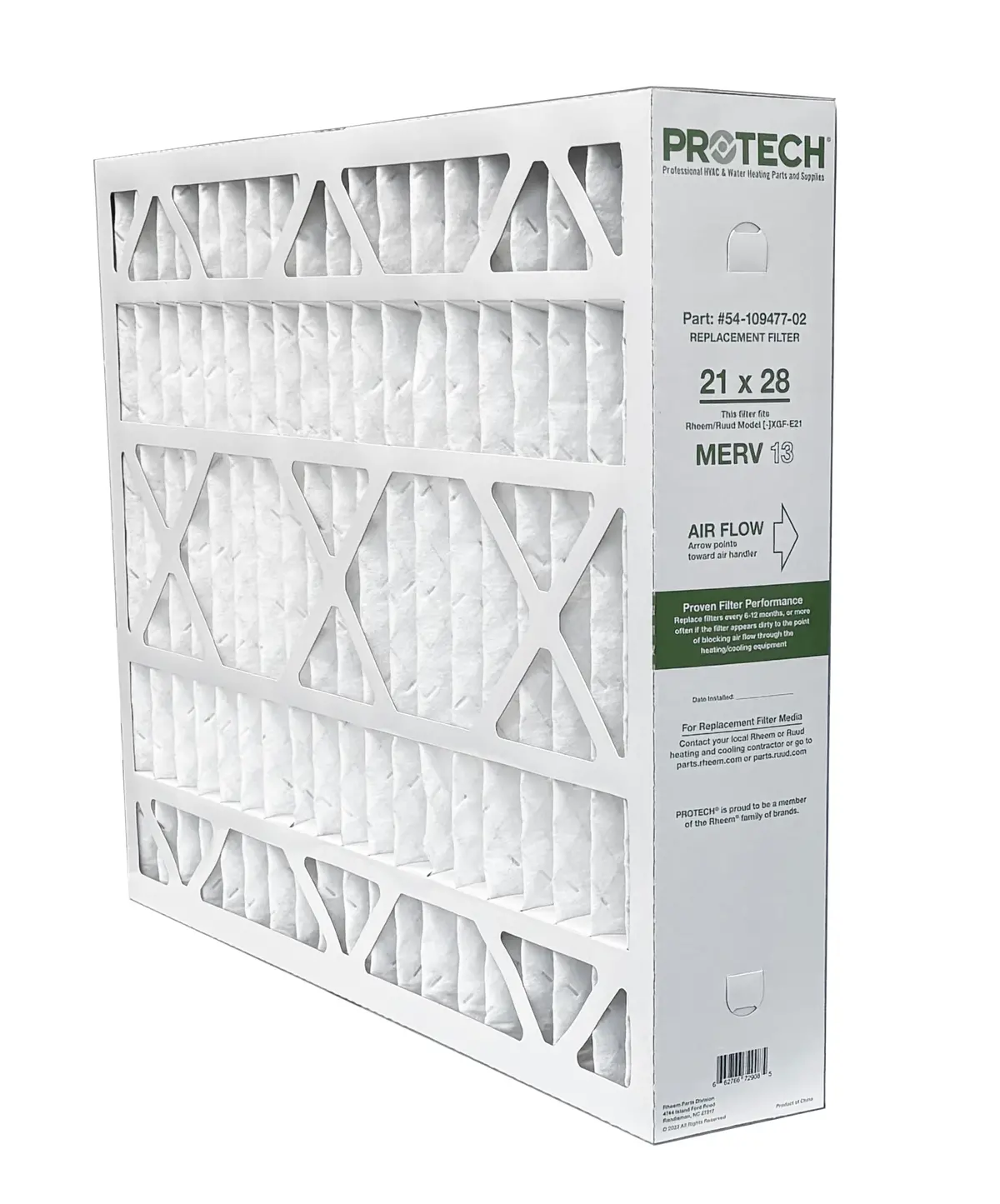 Rheem 54-109477-02 - 21" X 28" X 5" Exact-Fit Filter For Air Cleaner Xgf-E21m13, Merv 13 1