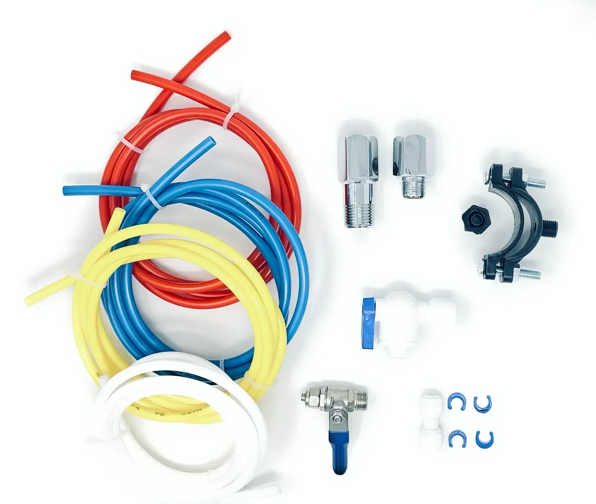 Bluonics Installation Kit For Standard 1/4" Output Reverse Osmosis Systems, Refrigerator And Water Filters 1