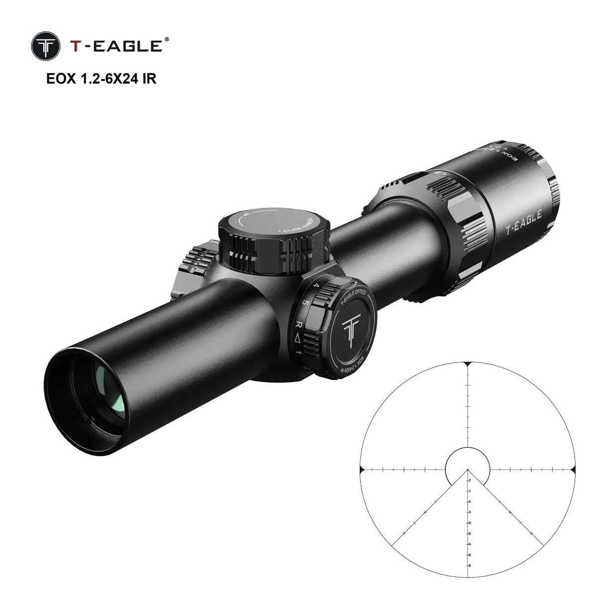 T-Eagle Eox 1.2-6X24 Ir Illuminated Short Dot Sight (Red / Green) 1
