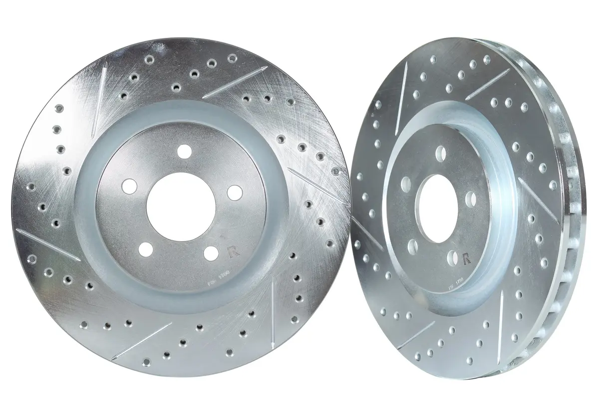 Infiniti / Nissan Cross Drilled & Slotted 1-Piece Sport Rotors - Standard Brakes (W/O Akebono Calipers) [Front](Set Of 2) - Inf3000xs 1