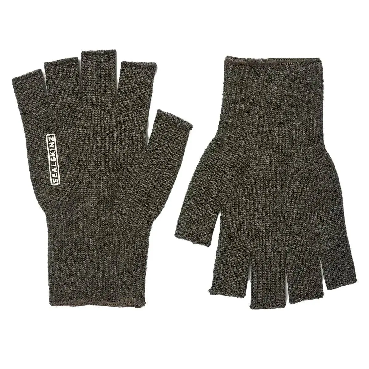 Sealskinz Thornham Merino Fingerless Gloves Olive 1