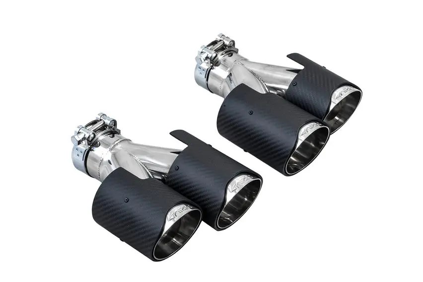 Carbon Fiber Driver Side Slip-On Quad (Dual Exit) Exhaust Tip | 2.50" Inlet | 3.5" Outlet | Ark - Tip4-Cf3.5Lh 1