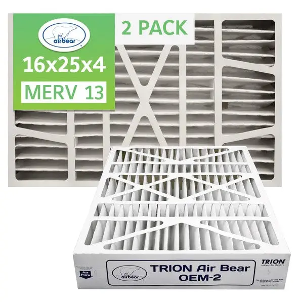 Trion 272649-13-205 Oem-2 Air Filter 16X25x4 (2-Pack, Merv 13) Replacement Filter For Honeywell Fc100a1029 / Fc200e1029, Actual Size 15.8" X 24.75" X 4.375" 1