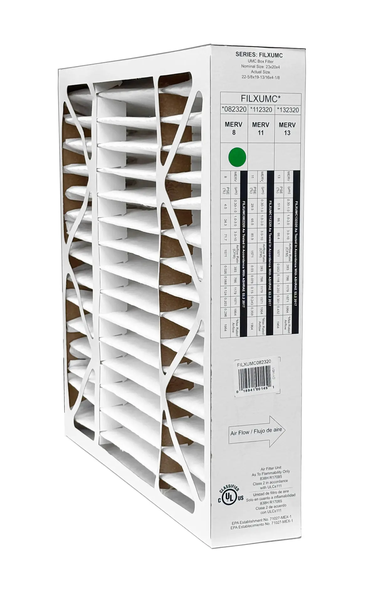 Carrier & Bryant Filxumc082320 - 20" X 23" X 4" Pleated Air Filter, Merv 8 Replaces Old Part # Filxxfnc0024 1