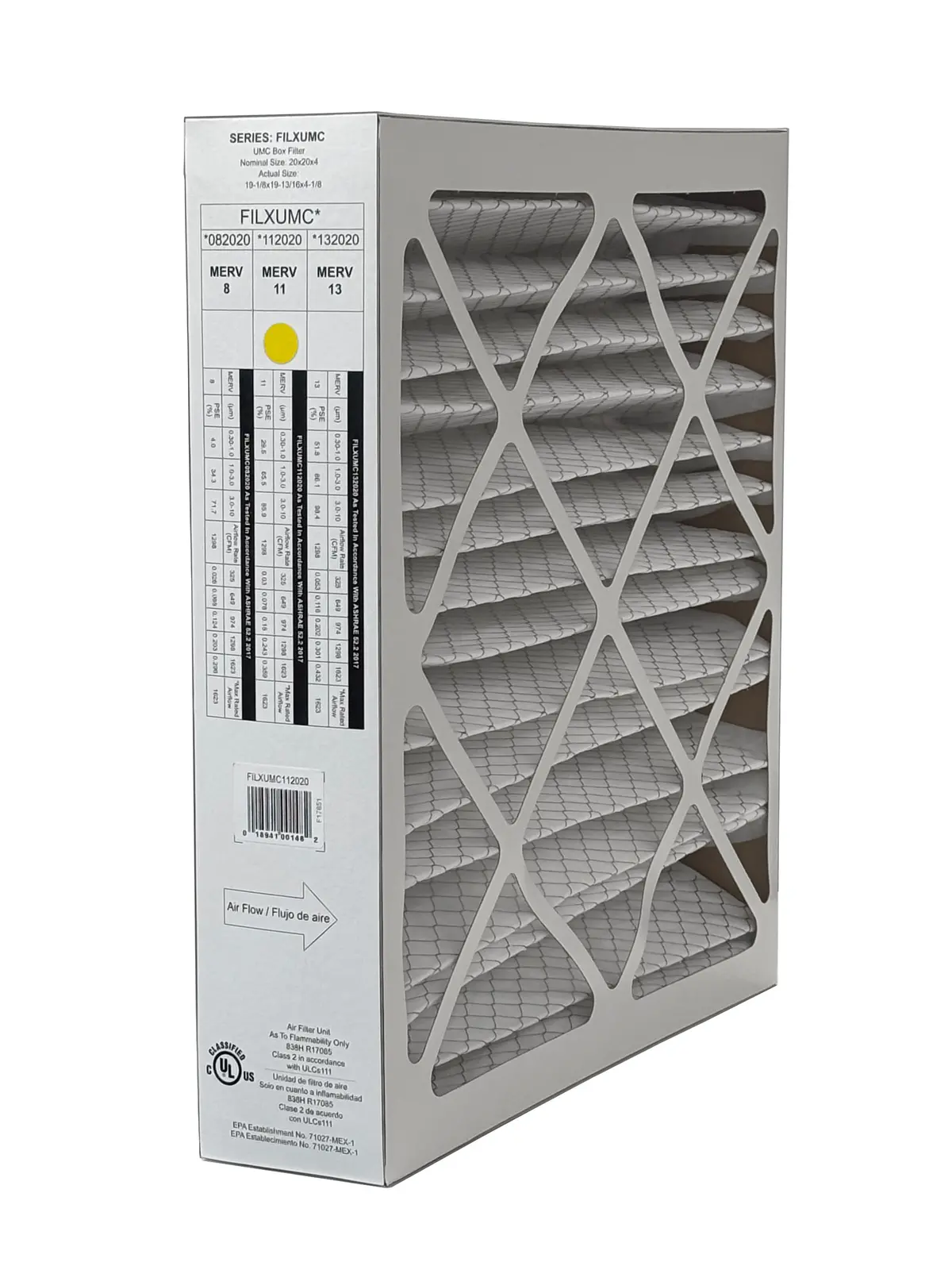 Carrier & Bryant Filxumc112020 - 20" X 20" X 4" Pleated Air Filter, Merv 11 Replaces Old Part # Filxxfnc0121 1