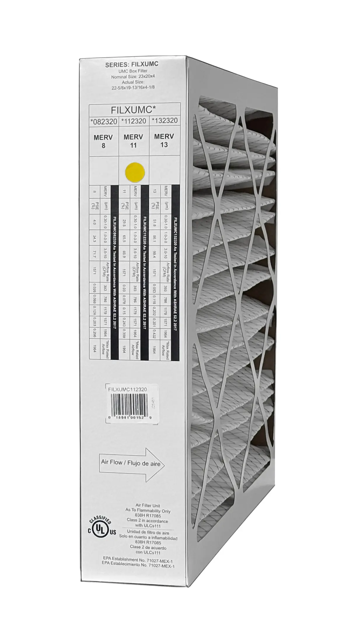 Carrier & Bryant Filxumc112320 - 20" X 23" X 4" Pleated Air Filter, Merv 11 Replaces Old Part # Filxxfnc0124 1