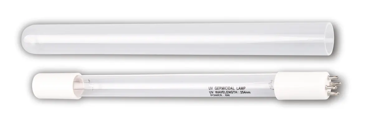 Bluonics (2Pcs) 6W Uv 4 Prong Replacement Bulb & Quartz Sleeve Tube For Our Water Purifier Ultraviolet Light System 1