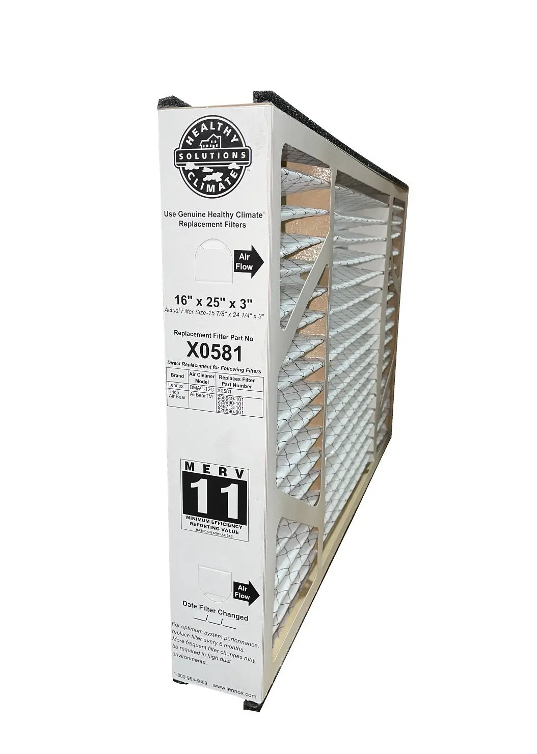 Lennox X0581 - Bmac 16" X 25" X 3" Furnace Filter 1