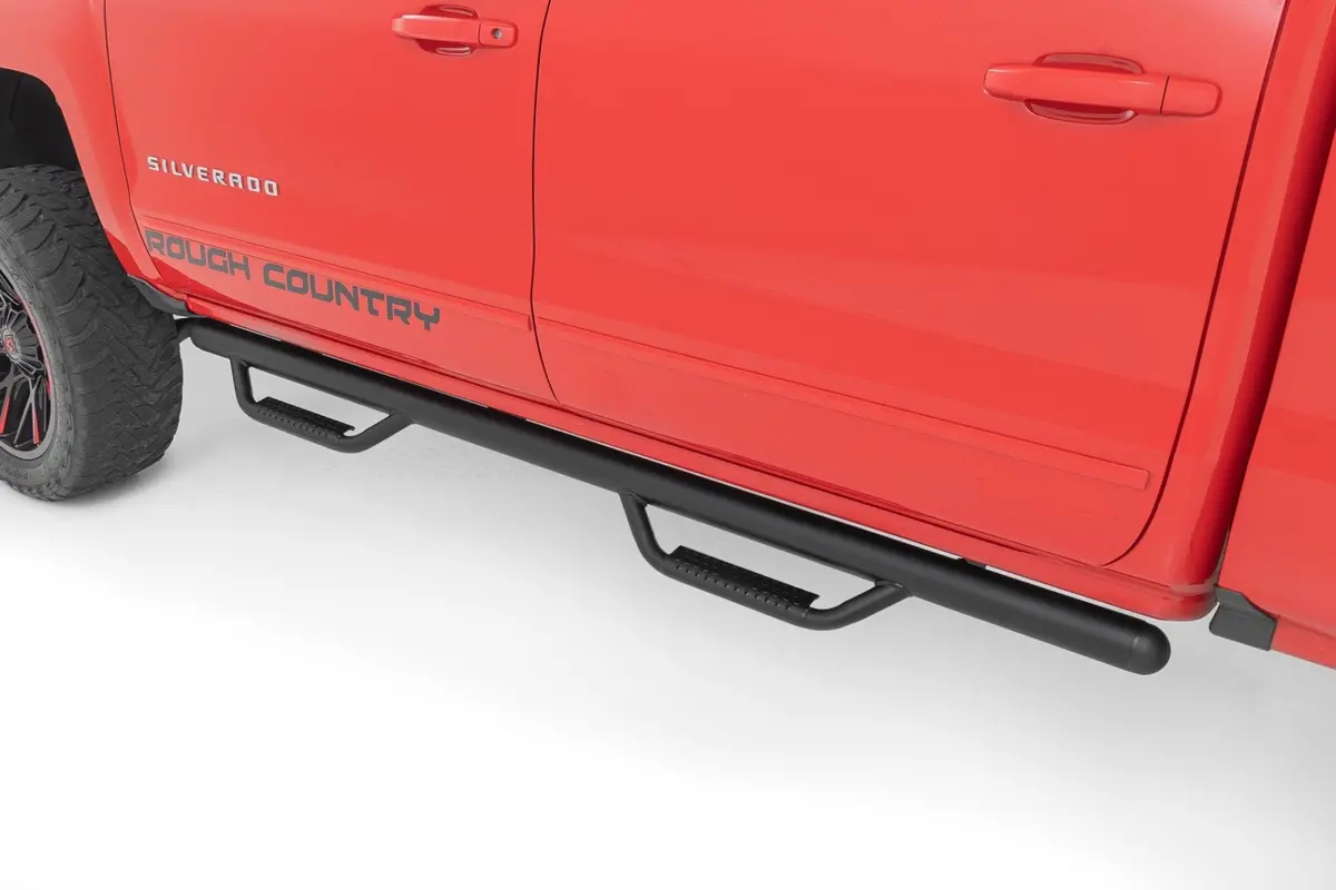 Nerf Steps | Crew Cab | 5.7 Ft Bed | Gmc Sierra/ Chevrolet Silverado 2Wd/4Wd | 2014-2018 | Rough Country | Rcc1489ccb 1