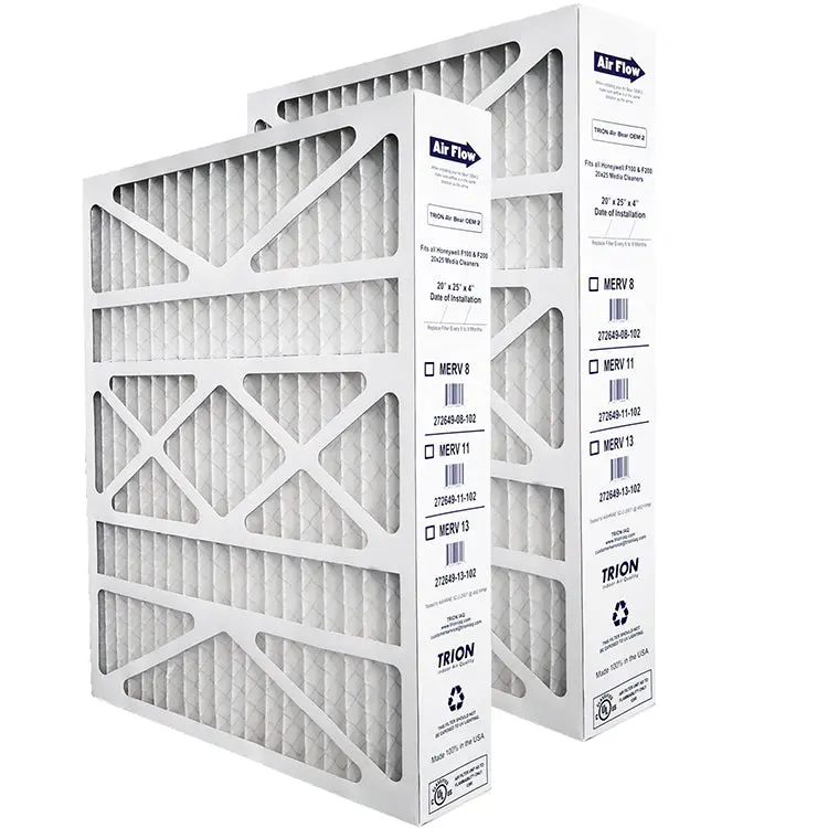 Trion 272649-11-202 Oem-2 Air Filter 20X25x4 (2-Pack, Merv 11) Replacement Filter For Honeywell Fc100a1037 / Fc200e1037, Actual Size 19.83" X 24.75" X 4.375" 1