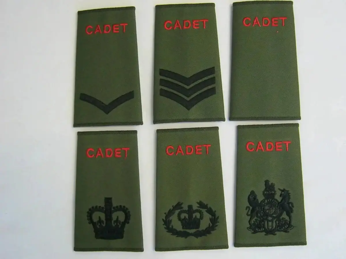 Army Cadet Force Olive Green Rank Slides (Pair) 1