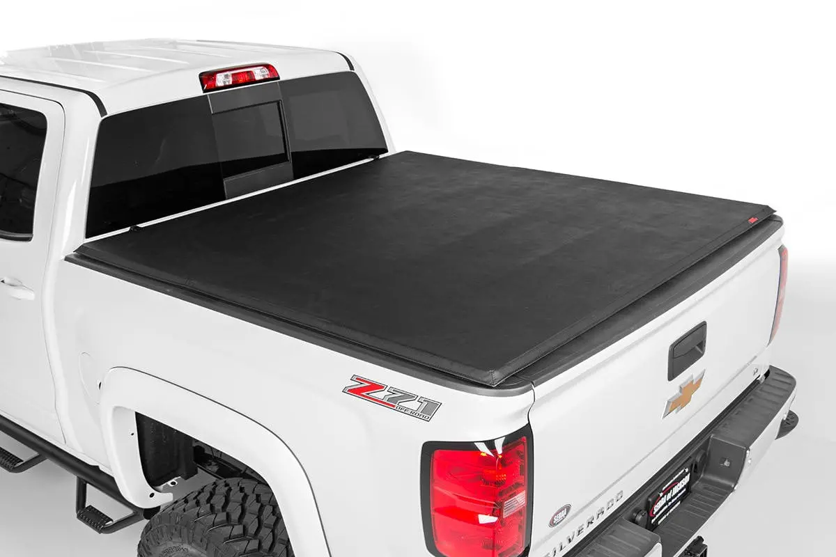 Bed Cover | Tri Fold | Soft | 6'7" Bed | Chevrolet Silverado/Gmc Sierra 1500 Truck 2Wd/4Wd | 1988-1999 | Rough Country | 41288650A 1