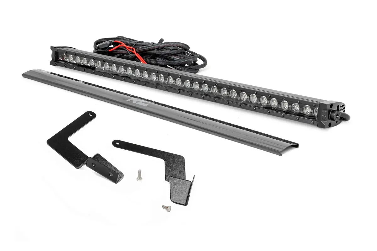 Led Light | Lower Grille Mnt | 30" Black Single Row | White Drl | Toyota Tacoma | 2016-2022 | Rough Country | 70619Bldrl 1