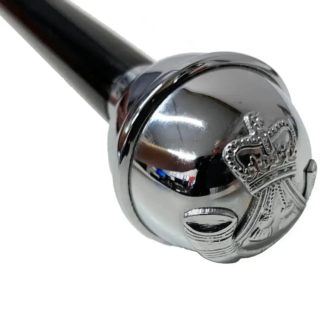 Black Regimental Swagger Stick With Rifles Regiment Top 1