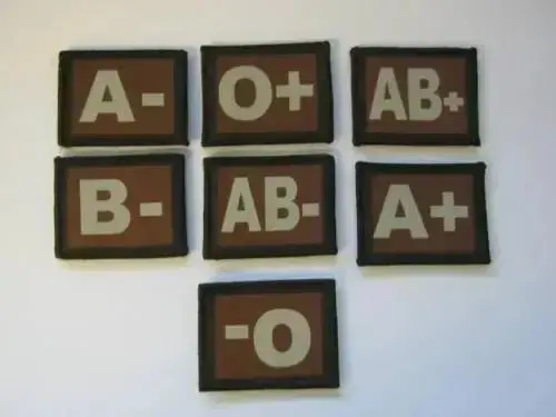 Blood Group Patch In Coyote Tan (Hook And Loop) 1
