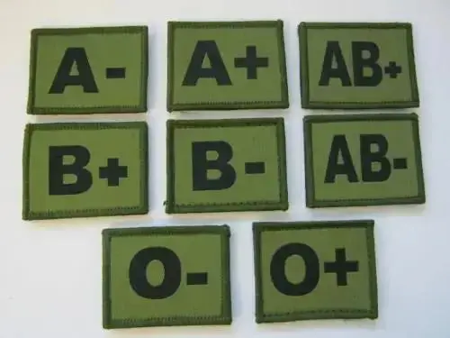 Blood Group Patch In Green (Hook And Loop Patch) 1